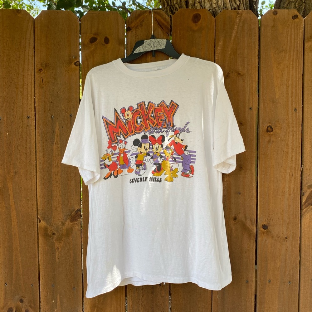 Vintage 90s Mickey Mouse and Friends Beverly Hills T-shirt Size XL by Sherry MFG